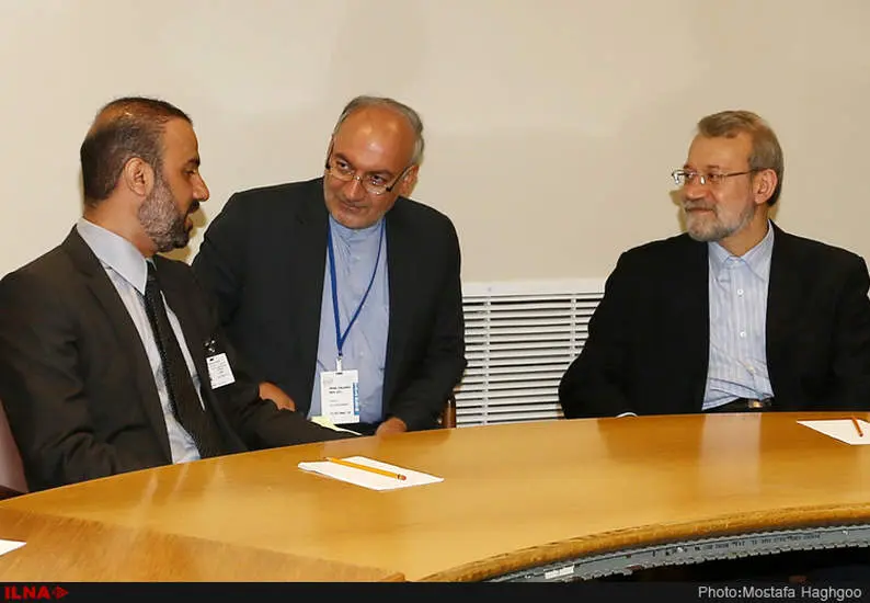 دیدار علی لاریجانی با رییس مجلس عمان