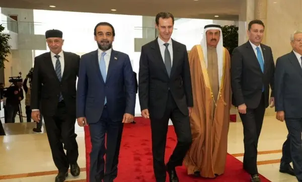 دیدار اسد با هیئت اتحادیه بین المجالس عرب

