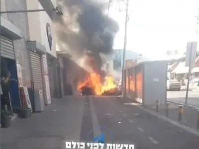 انفجار خودرو در شهر «الرمله» در فلسطین اشغالی + فیلم