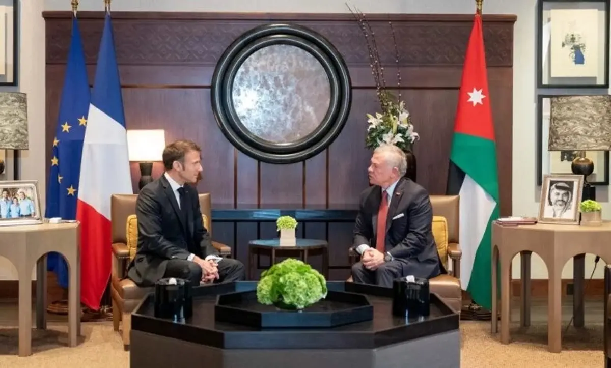 دیدار پادشاه اردن و رئیس‌جمهوری فرانسه