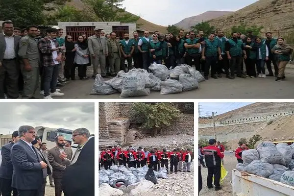 جمع‌آوری ۴ تن زباله از حاشیه رودخانه کن