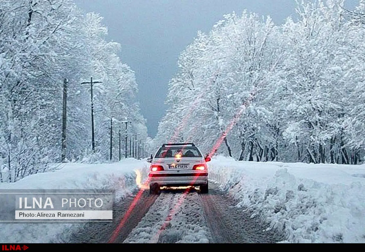 بارش برف و باران در محورهای مواصلاتی شمال و غرب کشور