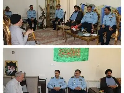 دیدار فرمانده نیروی هوایی ارتش با خانواده شهید تیموری و آزاده جانباز کریمی