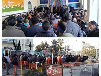 پاکبانان منطقه دو شهری در مقابل شهرداری نیشابور اعتراض کردند