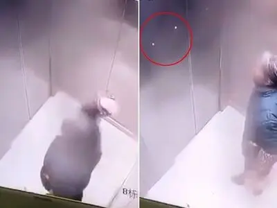 اقدام غیربهداشتی زن چینی در آسانسور!