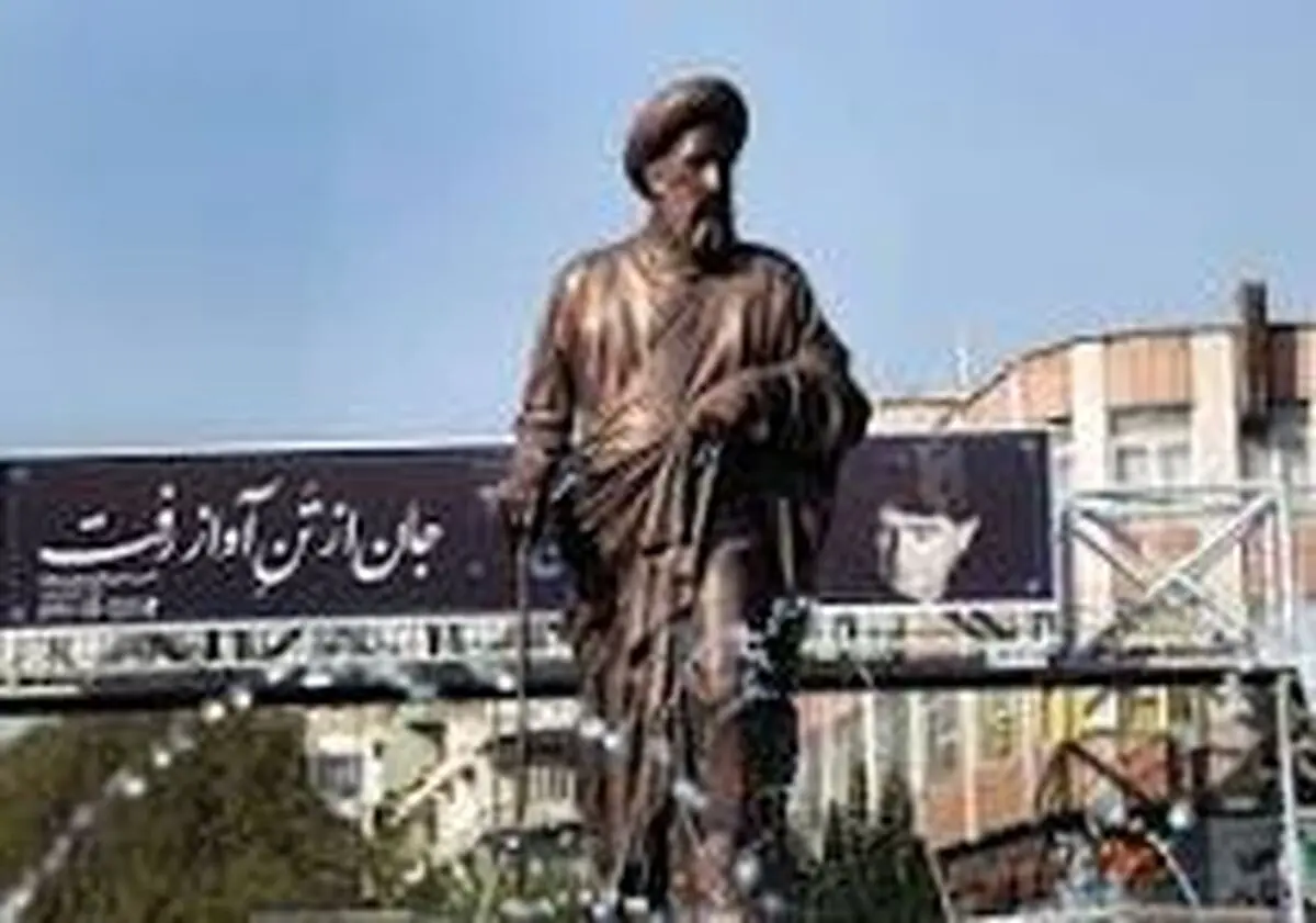 تصویری جالب از مجسمه شهید مدرس