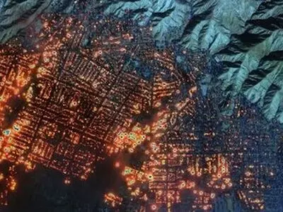 آتش‌سوزی لس آنجلس از دید ماهواره‌ها + عکس