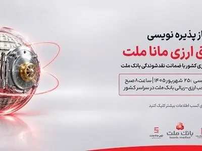 آغاز پذیره نویسی نخستین صندوق سرمایه گذاری ارزی کشور از روز چهارشنبه در شعب ارزی-ریالی بانک ملت