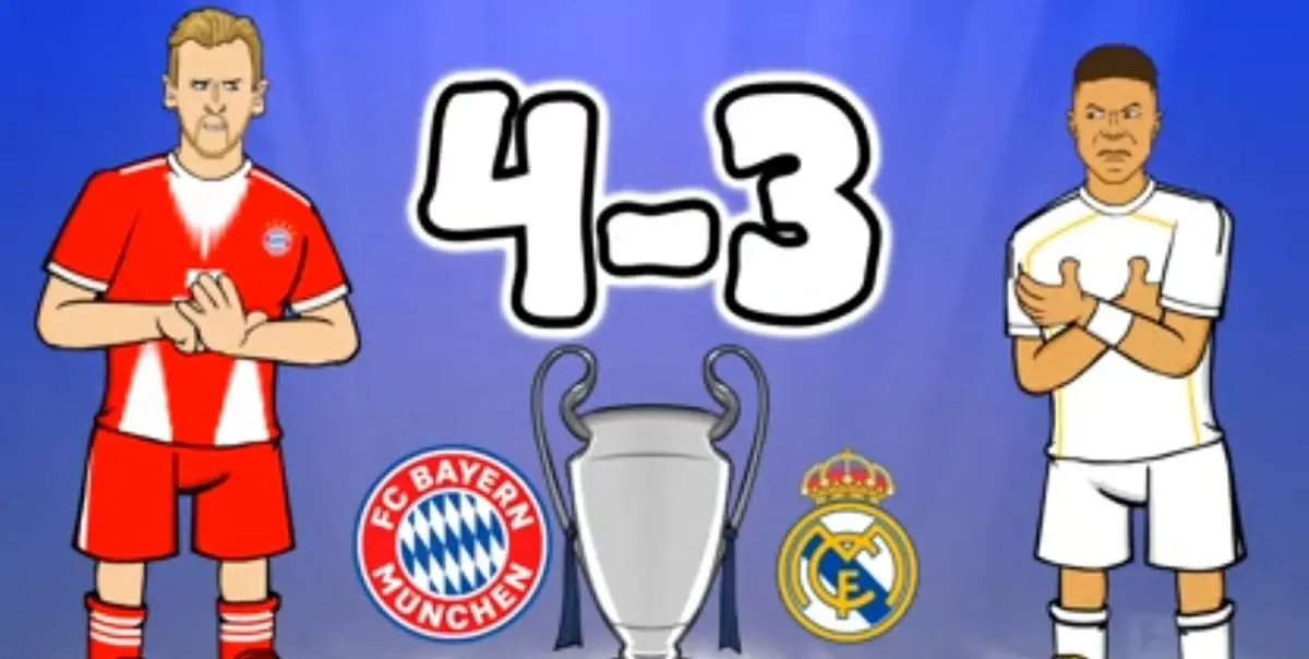 انیمیشن تقابل برگشت بایرن مونیخ و رئال مادرید
