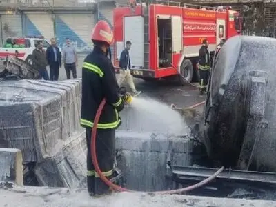 مرگ یک کارگر راننده بر اثر حریق تانکر حمل سوخت 