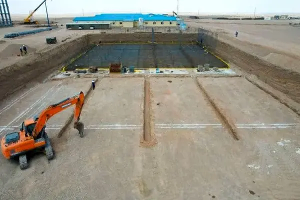 ساخت بزرگترین مخزن بتنی ذخیره آب در پروژه آهن اسفنجی بافق