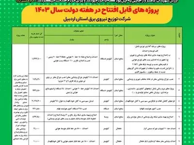 افتتاح پروژه های برق رسانی استان در هفته دولت سالجاری