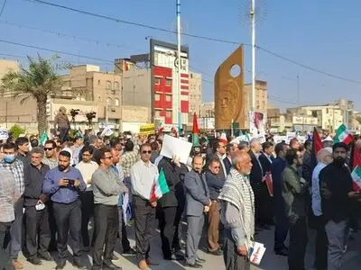 تجمع مردم خوزستان در حمایت از مردم فلسطین