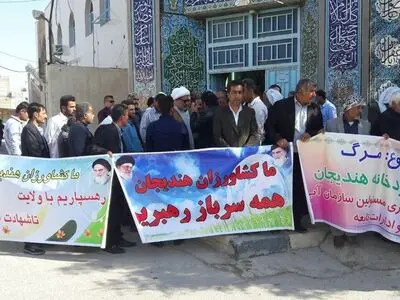 اعتراض مجدد کشاورزان هندیجان به بی آبی، این بار در نماز جمعه