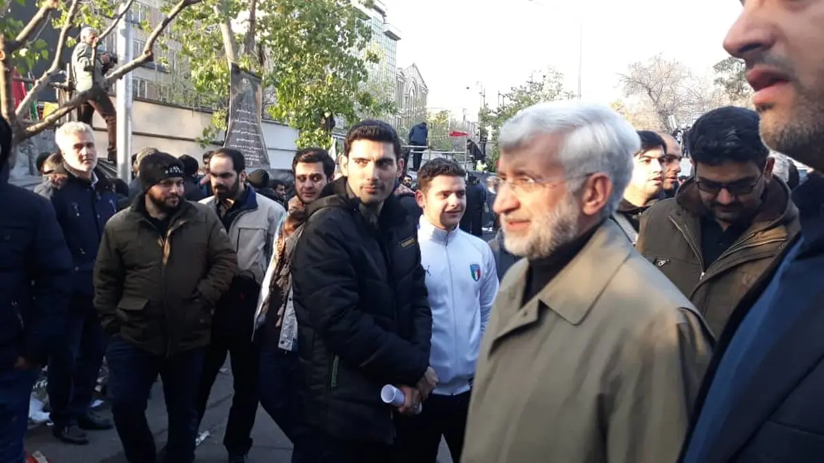 حضور جلیلی در مراسم وداع با پیکر سردار سپهبد قاسم سلیمانی