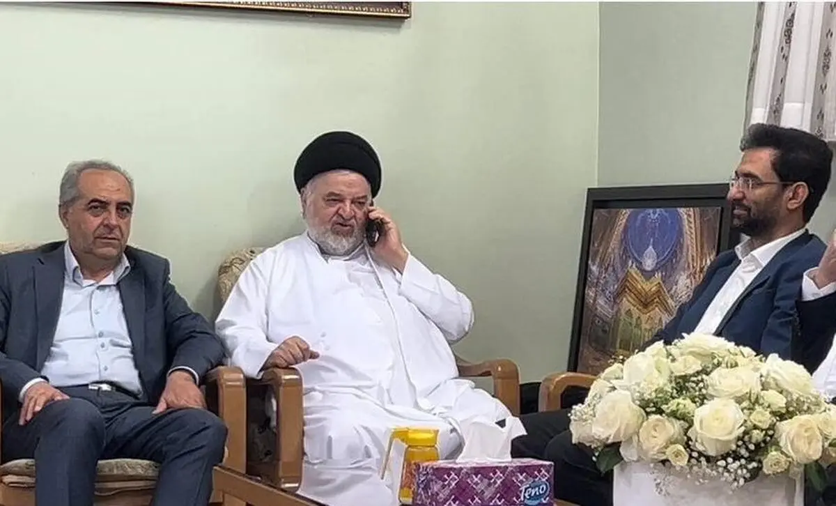دیدار آذری جهرمی به نمایندگی از پزشکیان با نماینده تام الاختیار آیت‌الله سیستانی
