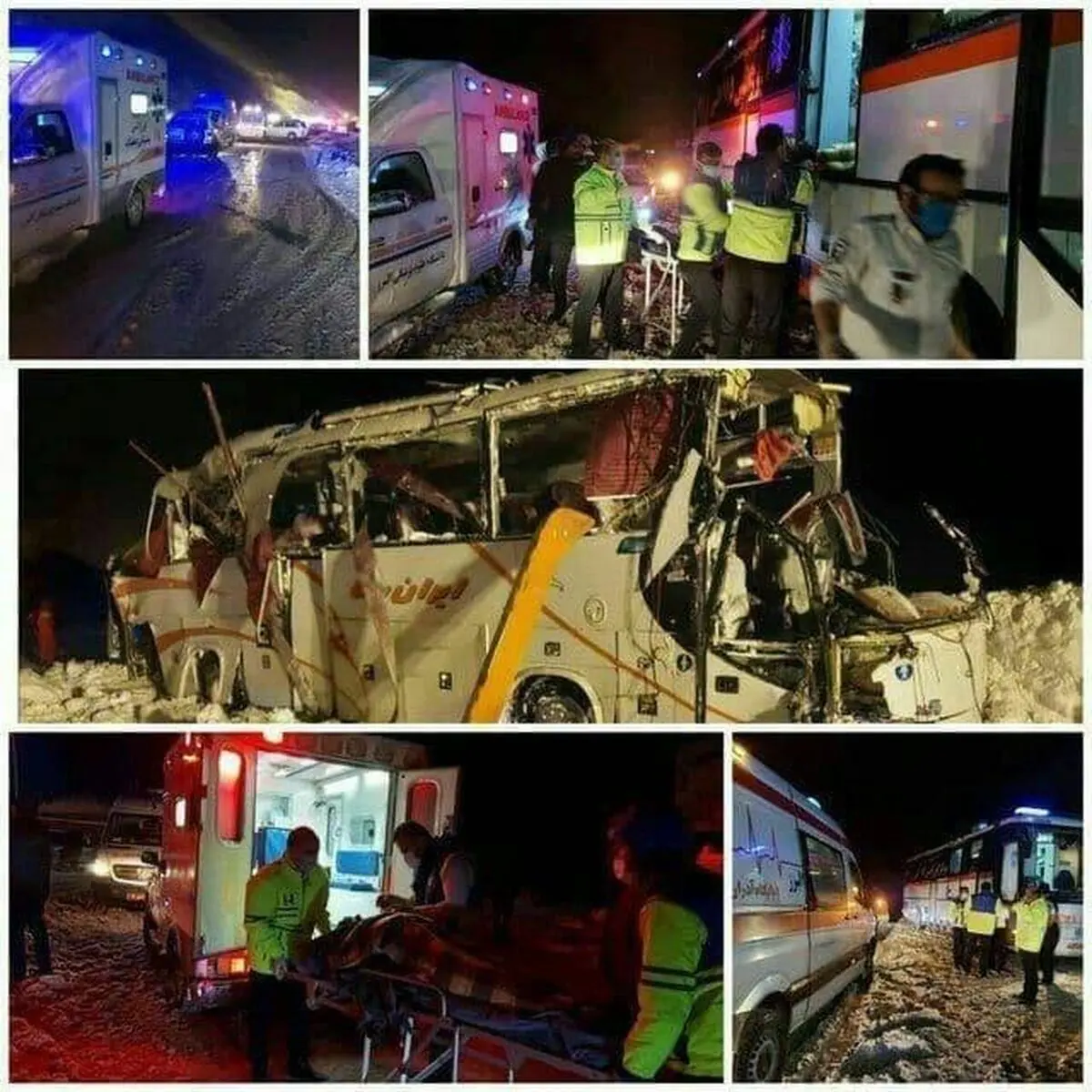 واژگونی اتوبوس حامل بازیکنان تیم فوتبال در جاده چالوس/ بازیکن جوان جان باخت