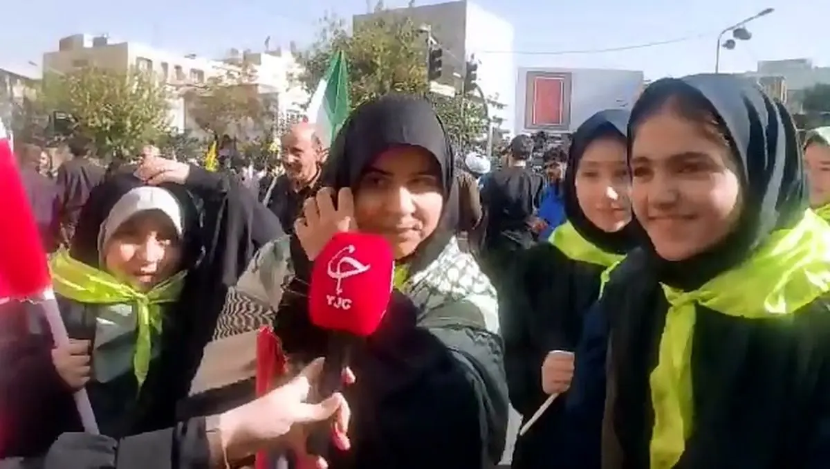 دانش آموز دختر: در جنگ ۱۲ روزه ثابت شد آمریکا یک طبل توخالی است + فیلم