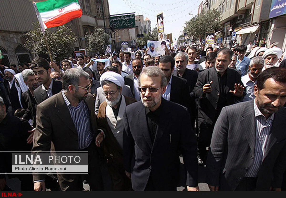 حضور رییس مجلس شورای اسلامی در راهپیمایی روز قدس
