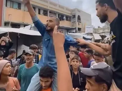 خوشحالی مردم خان‌یونس از توافق آتش‌بس با شعارحمایت از مقاومت + فیلم
