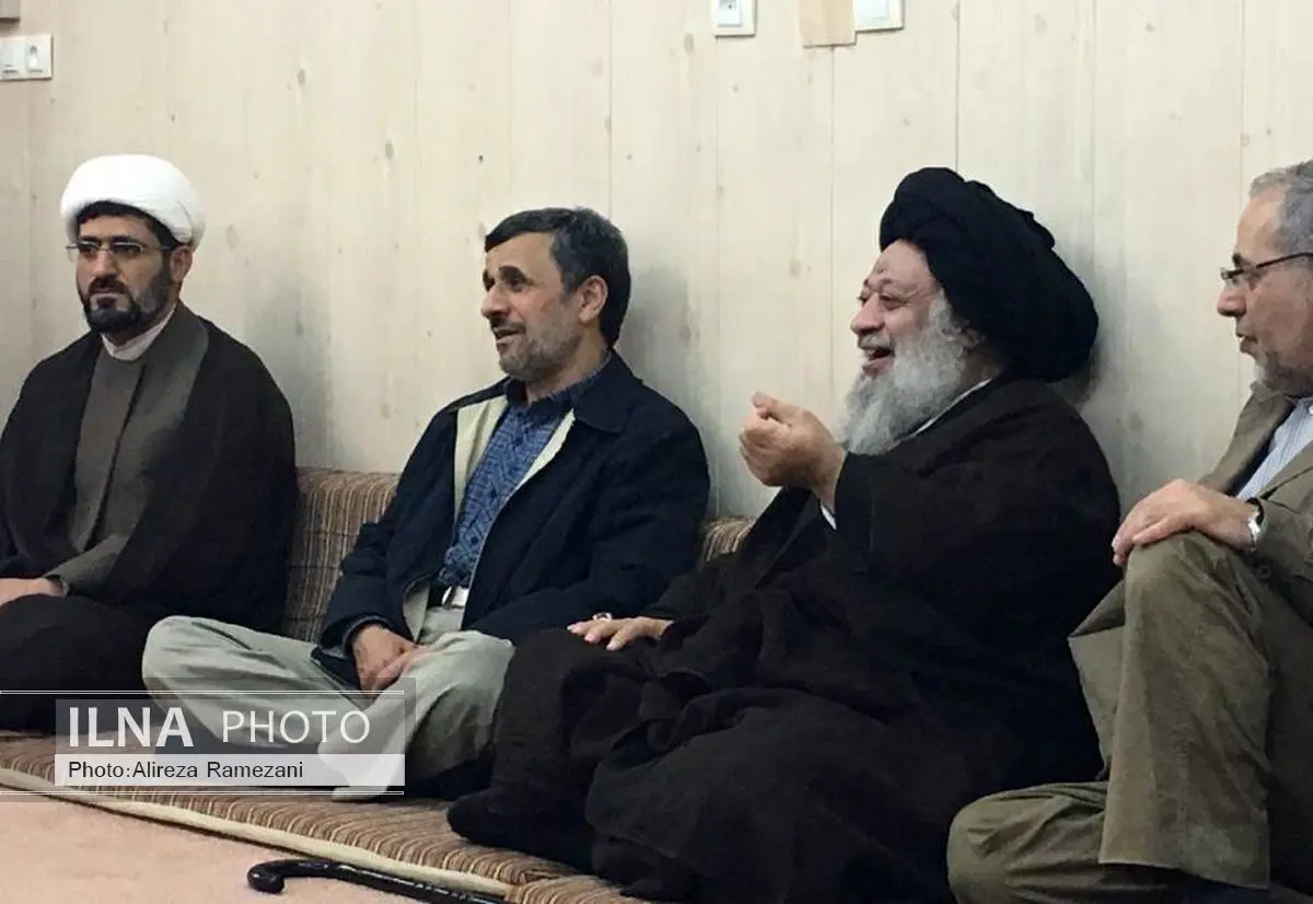 دیدار احمدی نژاد با آیت الله جزایری و کعبی