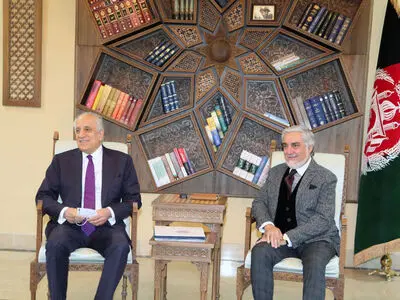 دیدار زلمای خلیلزاد با عبدالله عبدالله