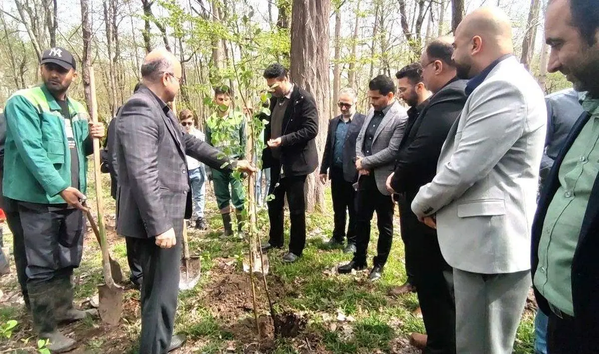 کاشت نهال به یاد رهبر شهید امت و شهدای جنگ رمضان در بندرکیاشهر