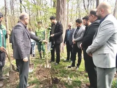 کاشت نهال به یاد رهبر شهید امت و شهدای جنگ رمضان در بندرکیاشهر