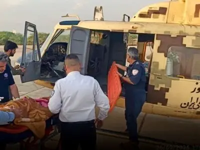 دختر خردسال مسجدسلیمانی با بالگرد اورژانس به اهواز منتقل شد
