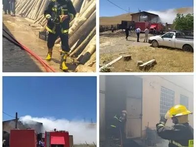 آتش‌سوزی گسترده در کارگاه‌چوب جاده بیستون