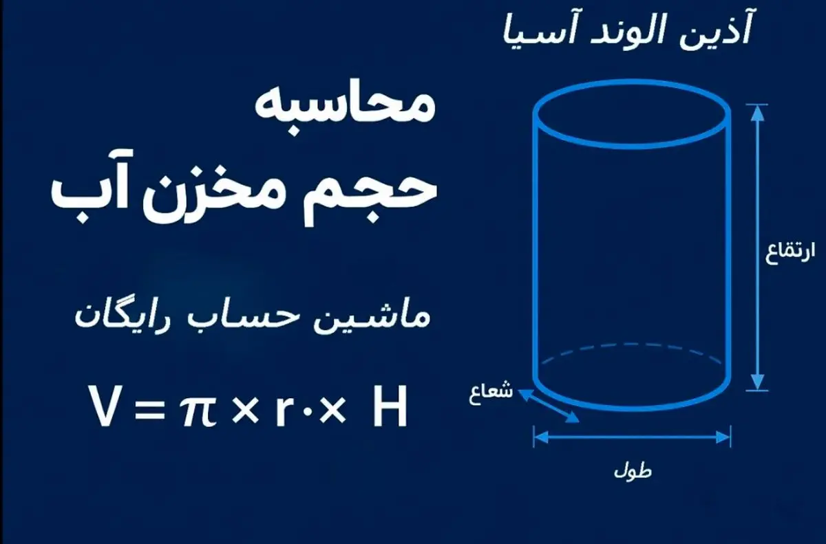 فرمول محاسبه حجم مخزن آب + ماشین‌حساب آنلاین حجم مخزن (رایگان)