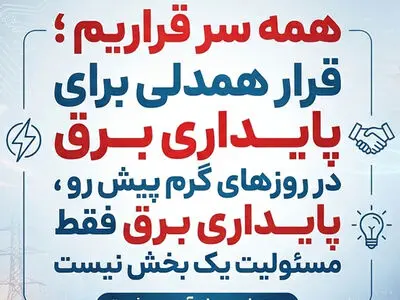 دعوت برق منطقه‌ای فارس و بوشهر به همراهی مردم برای پایداری شبکه برق