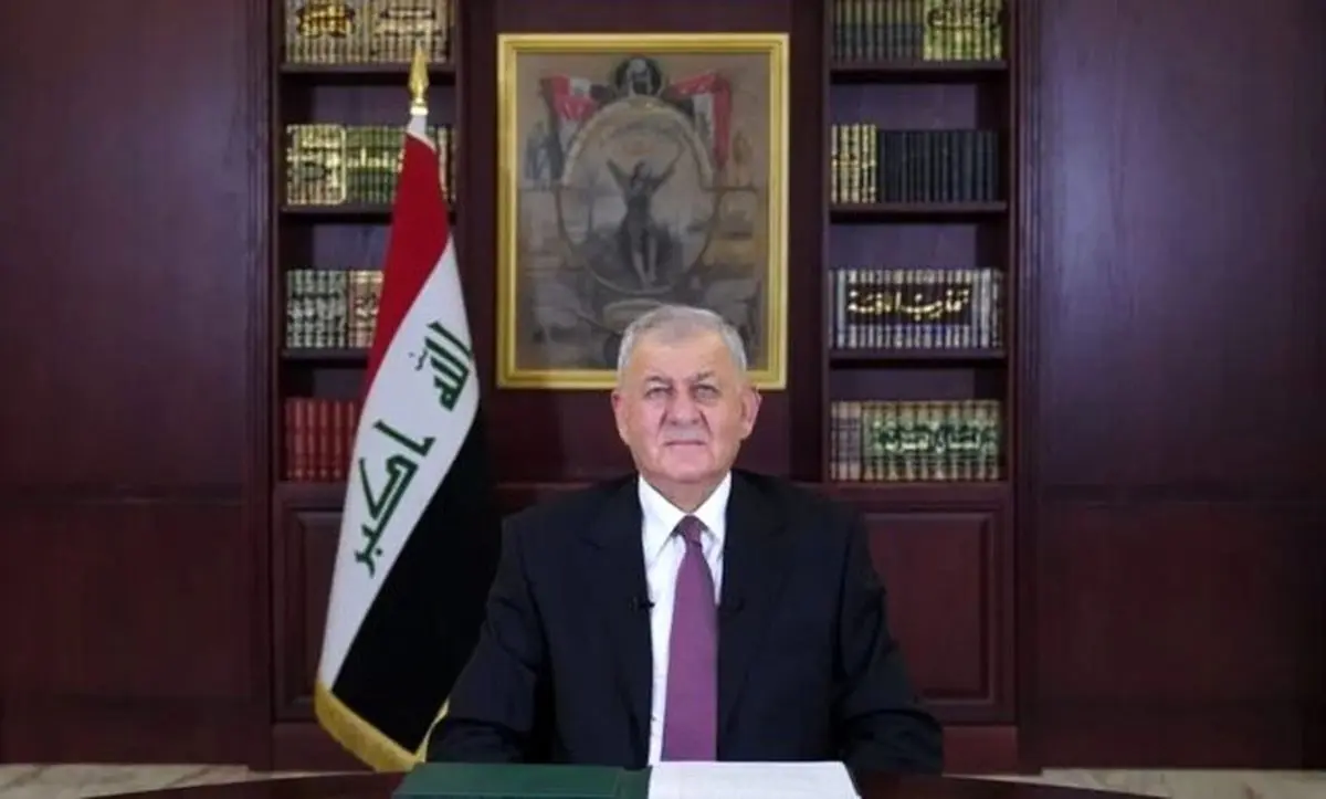 پیام تبریک رئیس‌جمهور عراق به آیت‌الله سید مجتبی خامنه‌ای به مناسبت رهبری ایران