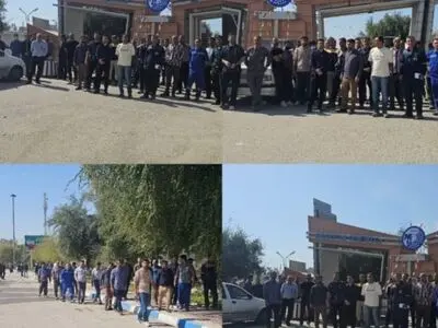 تجمع سه روزه کارگران سیمان خوزستان در اعتراض به کاهش حقوق و مزایای مزدی