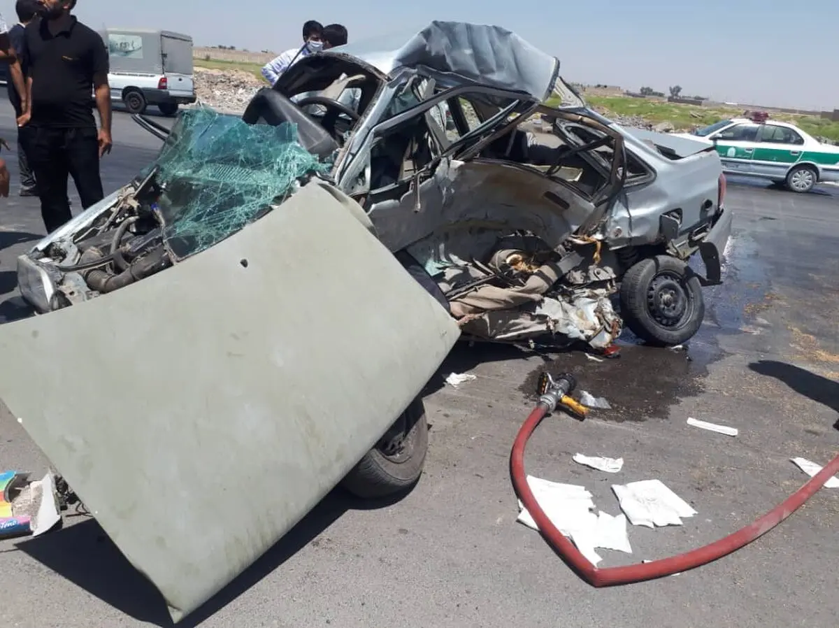 تصادف مرگبار در کمربندی شیبان در برخورد پراید با تریلر