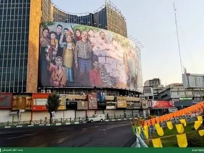 دیوارنگاره جدید میدان ولیعصر (عج) انتخاباتی شد
