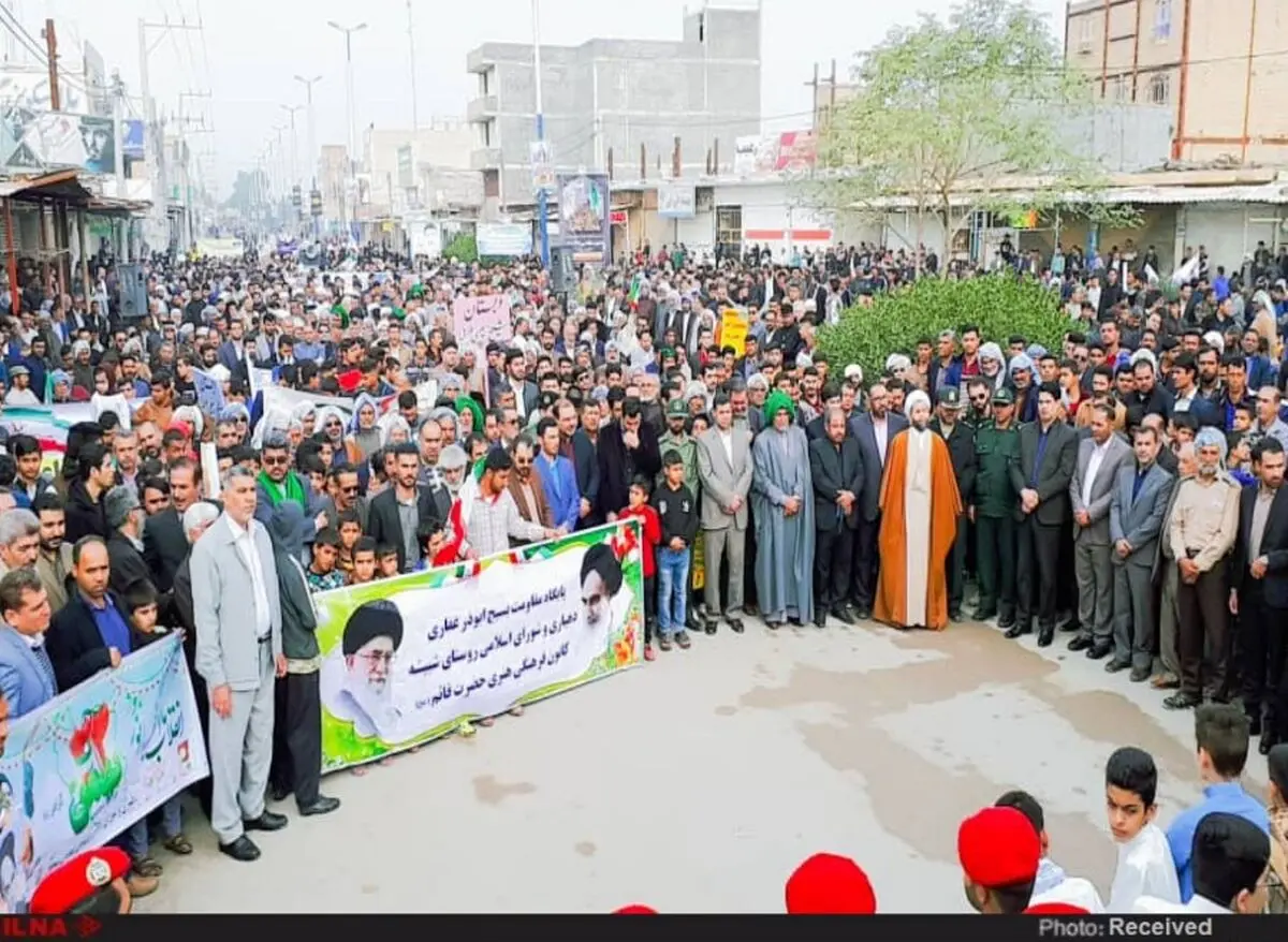 حضور مردم غیور شهرستان حمیدیه در راهپیمایی ۲۲ بهمن