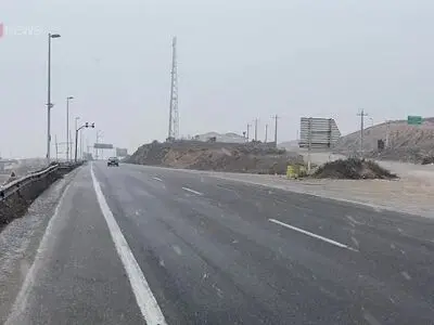 ‌بارش برف در محور سوادکوه + فیلم