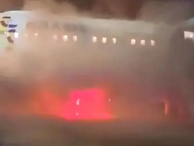 فاجعه در فرودگاه برزیل؛ ایرباس در محاصره دود و شعله‌ها + فیلم