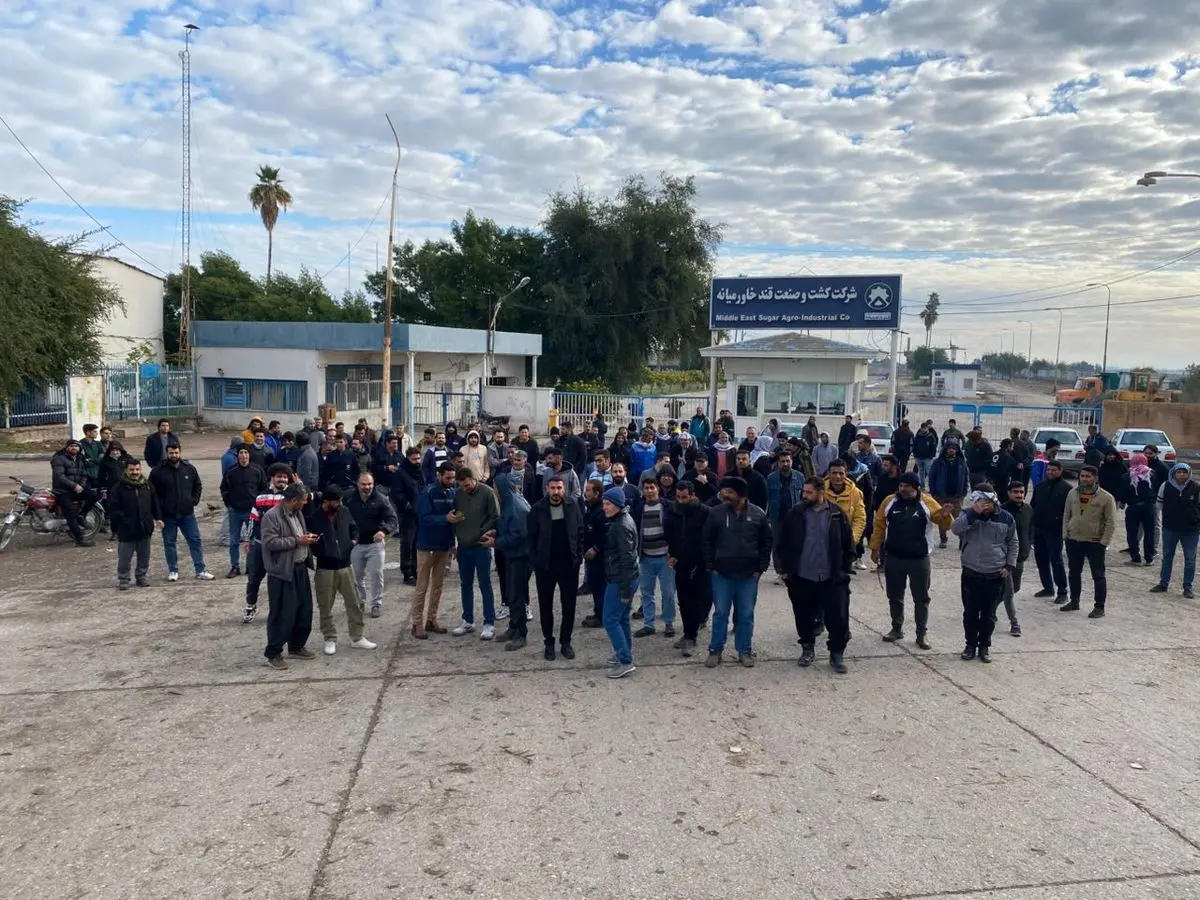 ادامه اعتراض صنفی کارگران قند خاورمیانه در حمایت از همکاران‌ بازداشتی