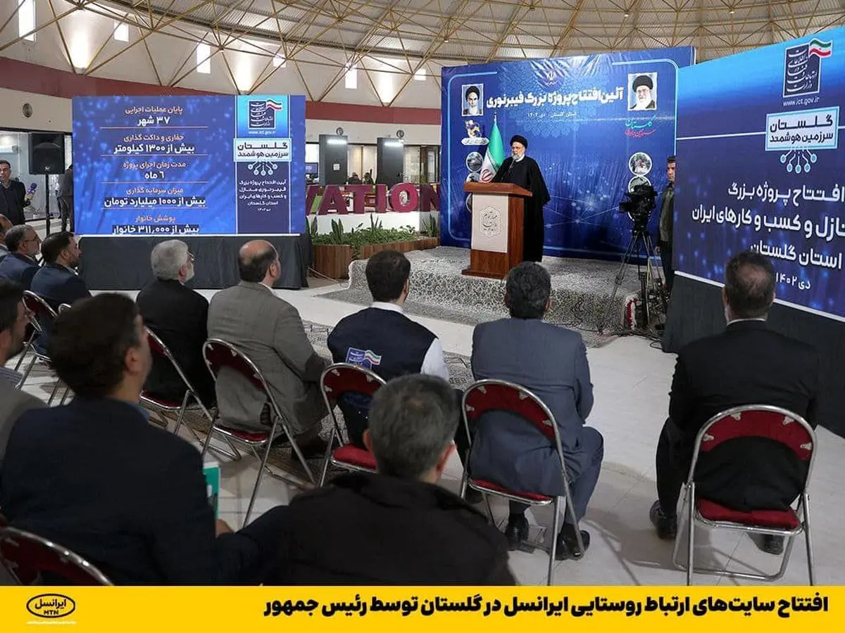 افتتاح سایت‌های ارتباط روستایی ایرانسل در گلستان توسط رئیس‌جمهور