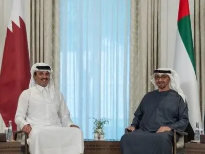 دیدار امیر قطر با رئیس امارات در ابوظبی
