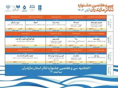 جدول زمانبندی اجراهای سی‌و‌هفتمین جشنواره تئاتر استان مازندران منتشر شد