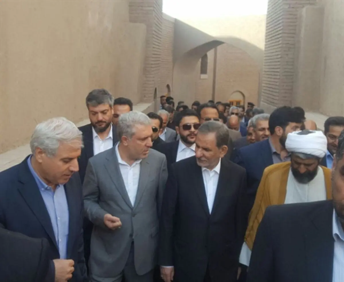 بازدید جهانگیری و مونسان از مراحل مرمت ارگ بم/ مرمت ارگ تا ۷۰ درصد پیش رفته