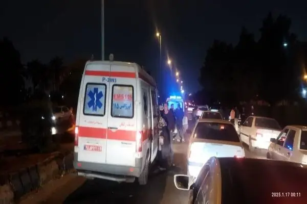 تصادف پیکان وانت با جرثقیل در خوزستان/۵ نفر مصدوم شدند