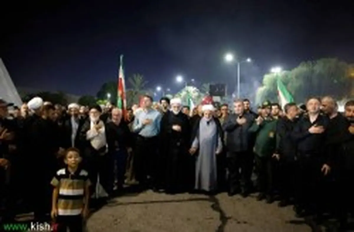 تجلی شور حسینی در کیش؛ اجتماع پرشور دلدادگان اربعین با حضور گسترده مردم و مسئولان