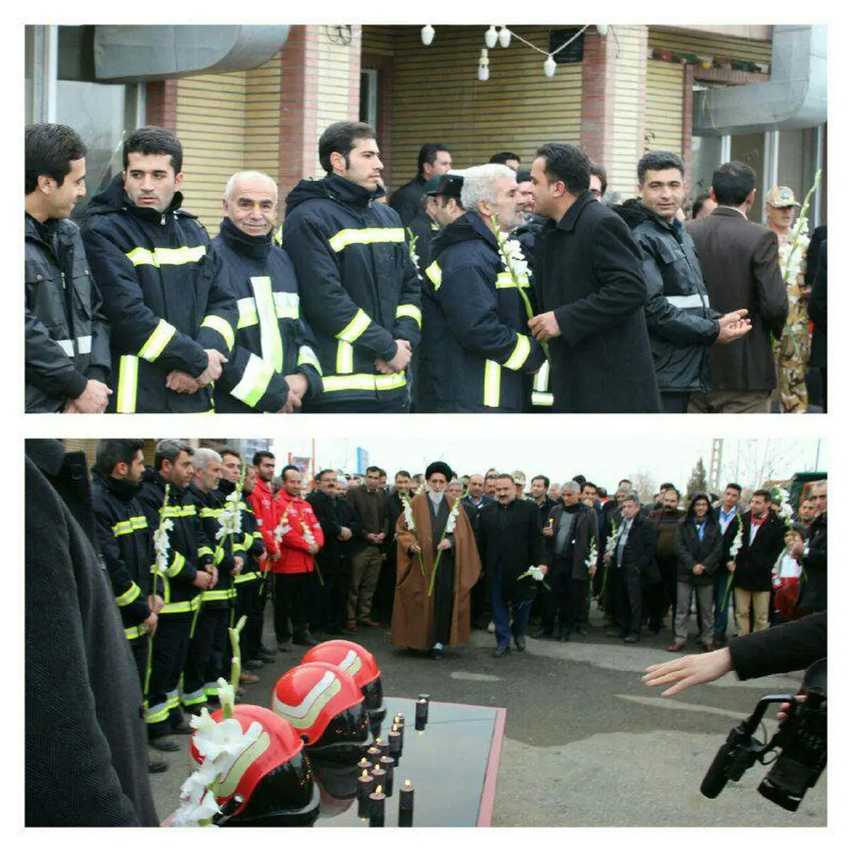 برگزاری مراسم بزرگداشت آتش‌نشانان حادثه ساختمان پلاسکو در سلماس