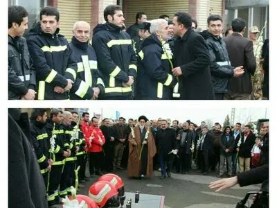 برگزاری مراسم بزرگداشت آتش‌نشانان حادثه ساختمان پلاسکو در سلماس