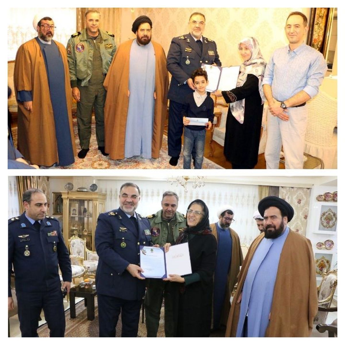 دیدار فرمانده نیروی هوایی ارتش با خانواده های شهیدان «فضیلت» و «دل حامد»
