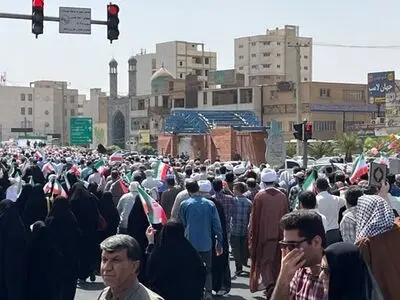 فریاد خوزستانی‌ها در راهپیمایی جمعه‌های خشم علیه جنایات صهیونیست‌ها
